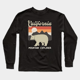 Hiking Bear Retro Hike Camper California Long Sleeve T-Shirt